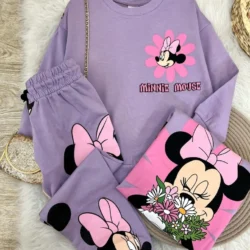 Conjunto Moletom Minnie Buquê de Flores