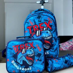 Kit mochila escolar 3 peças rex