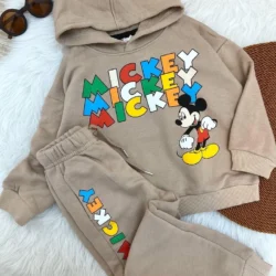 Conjunto Moletom Mickey Bege