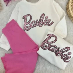 Conjunto Moletom Barbie Glitter
