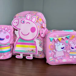 Kit mochila escolar 3 peças Peppa