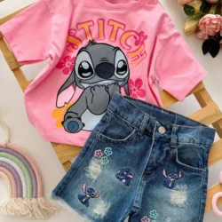 Conjunto Verão Stitch Jeans