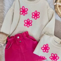 Conjunto Três Flor Neon