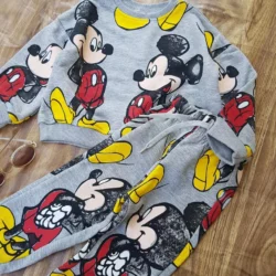 Conjunto moletom Mickey cinza