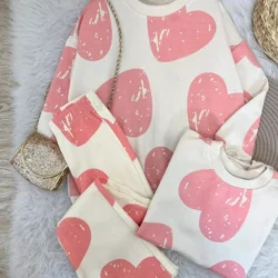 Conjunto Moletom Coração Rosinha