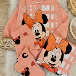 Conjunto Moletom Minnie Salmon