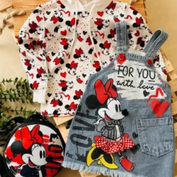 Conjunto kit Jardineira Minnie