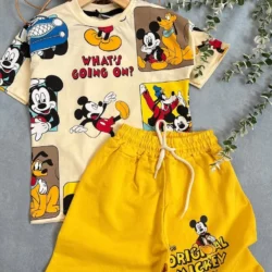 Conjunto Verão Mickey Amarelo