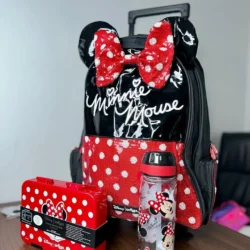 Kit mochila escolar 3 peças Minnie
