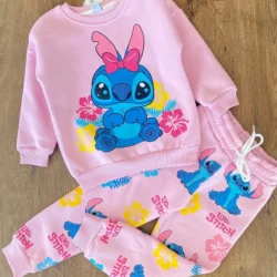Conjunto Stitch Rosa
