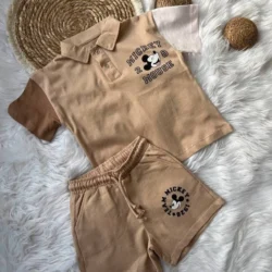 Conjunto verão Mickey Bege
