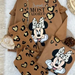 Conjunto Minnie Coração Dourado