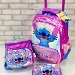 Kit mochila escolar 3 peças Stitch