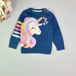 Blusa Manga Longa Tricô Unicórnio