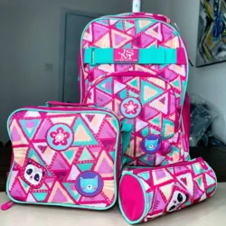 Kit mochila escolar 3 peças Panda