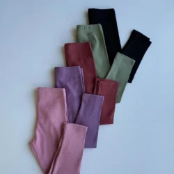 Kit 5 calças legging canelada