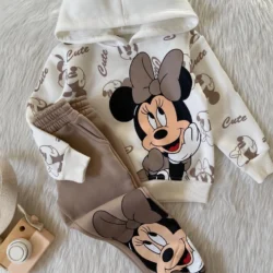 Conjunto moletom Minnie bege
