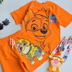 Conjunto verão patrulha canina laranja