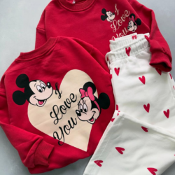 Conjunto Moletom Minnie Coração